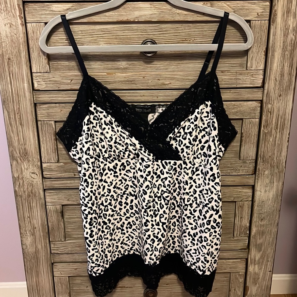 Black, white and grey animal print camisole